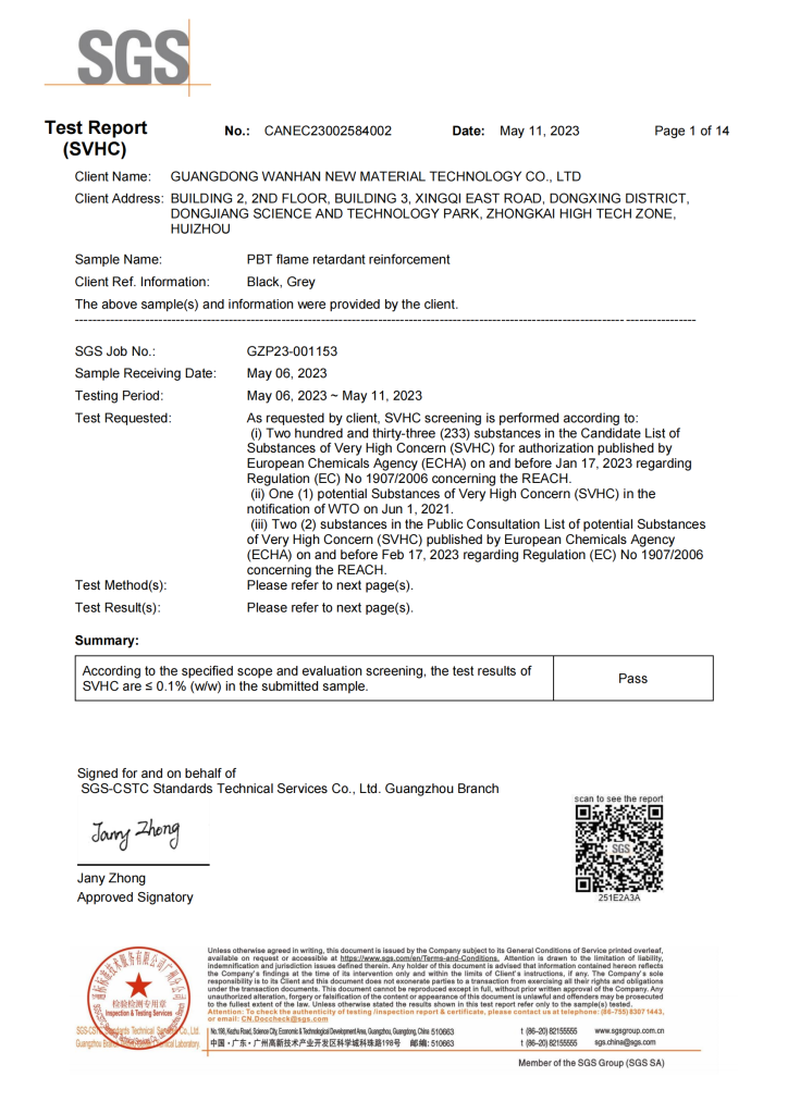 REACH-Konformitätsdokument für technische Kunststoffe