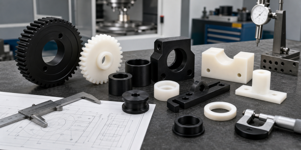 Đánh giá dịch vụ gia công CNC Delrin với các chi tiết acetal chính xác và dụng cụ đo kích thước