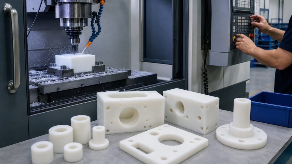 Dịch vụ gia công CNC nylon chuyên sản xuất các chi tiết nylon màu trắng theo yêu cầu